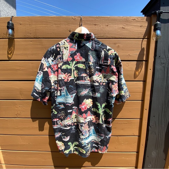Vintage Hawaiian Linen blend button down Shirt Men US M - Picture 4 of 4